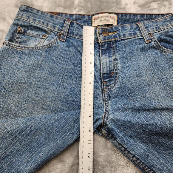 Signature Levi Strauss Jeans Womens 12 SHORT Blue Mid Rise Straight Leg Stretch - Picture 10 of 13